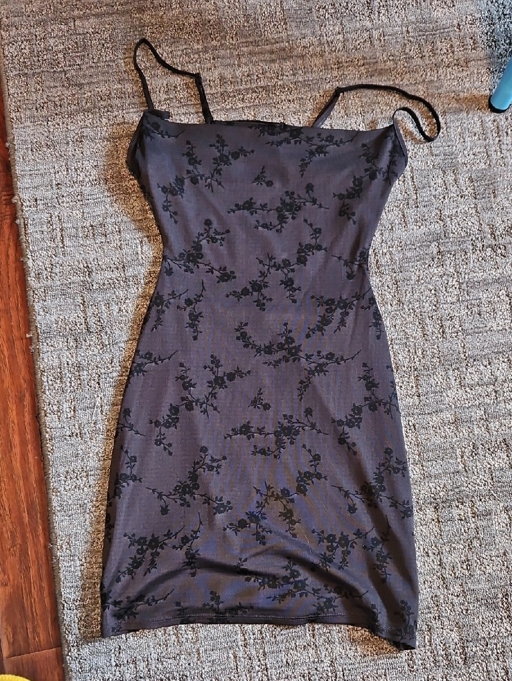 Garage Black Floral Mini Slip Dress
